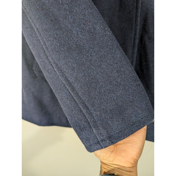 GAP Mens Navy Heather Wool Blend Peacoat Jacket Sz S Preppy Countryside Nautical - Picture 4 of 9